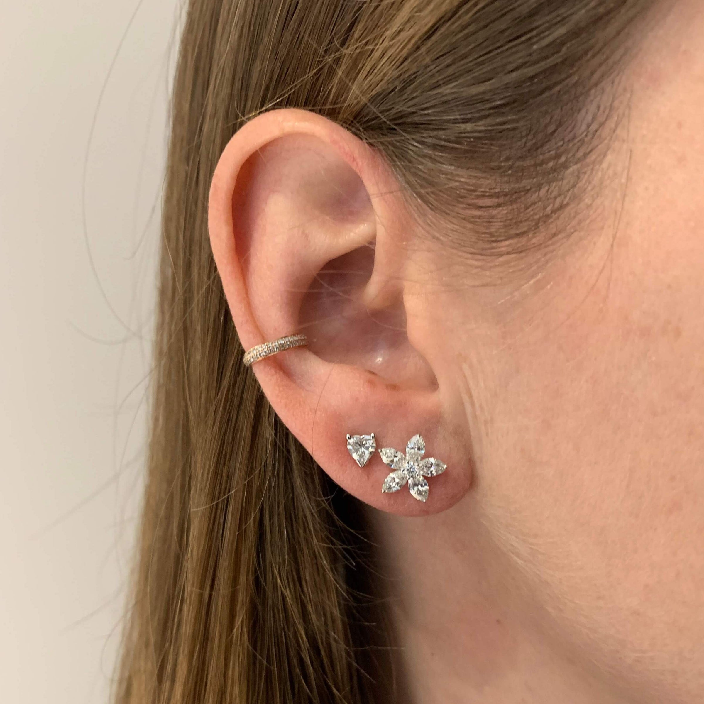 Marquise Diamond Flower Earrings