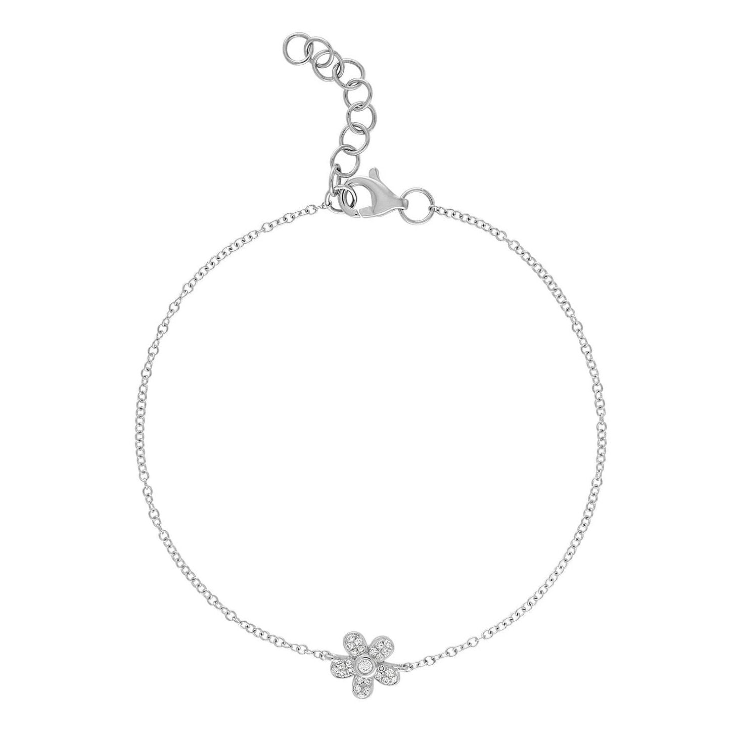 Diamond Flower Cluster Bracelet B0530  RR Jewelers