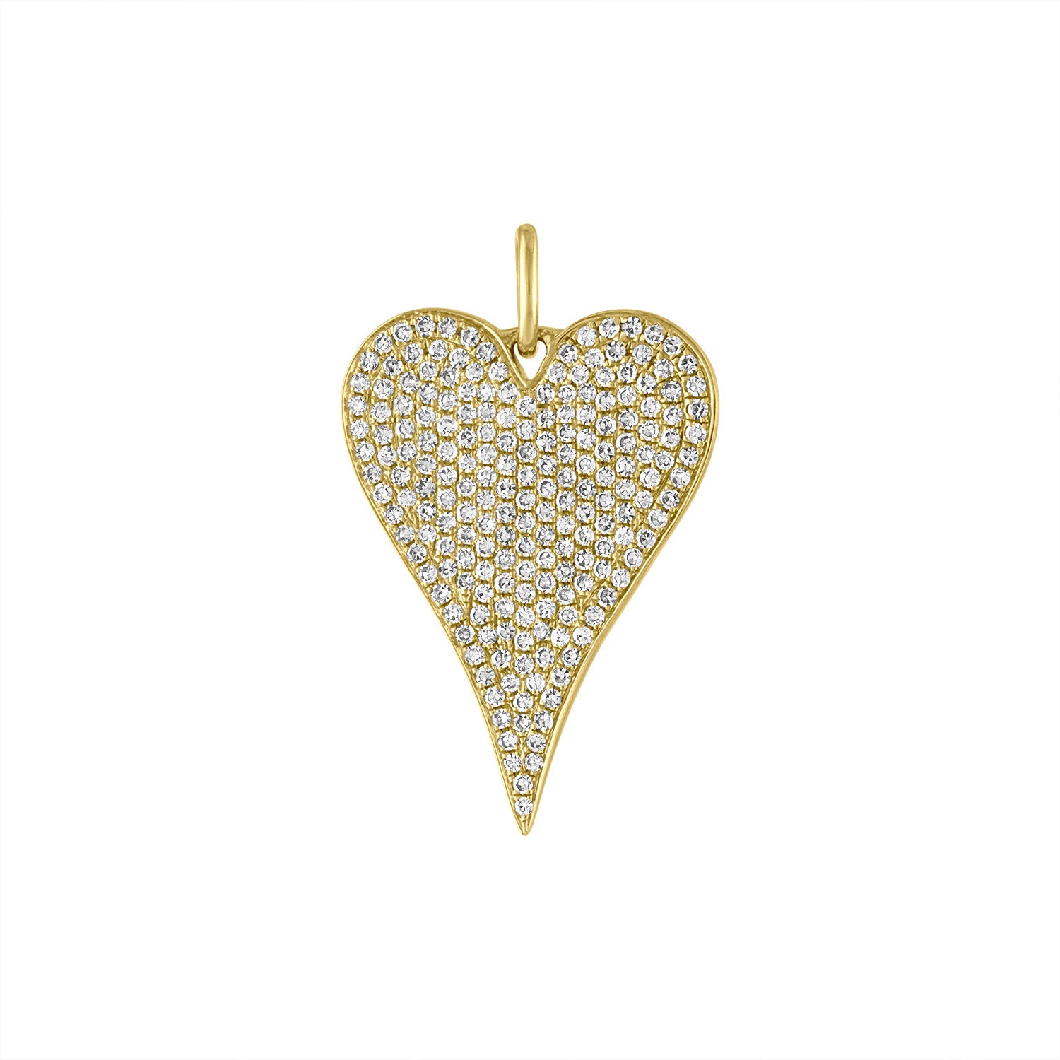 Heart with Diamond 14K Gold Charm