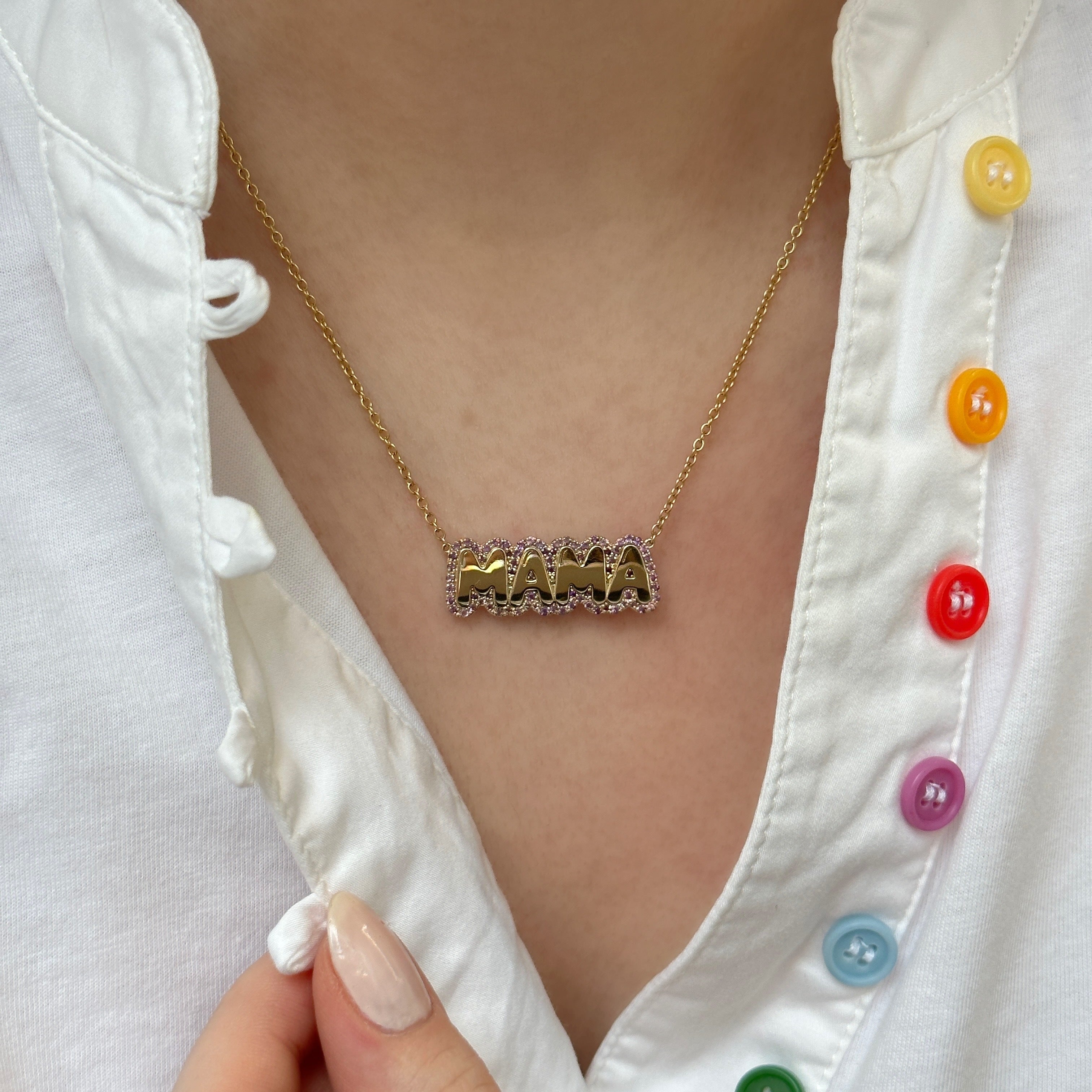Large Bubble with Gemstone Necklace