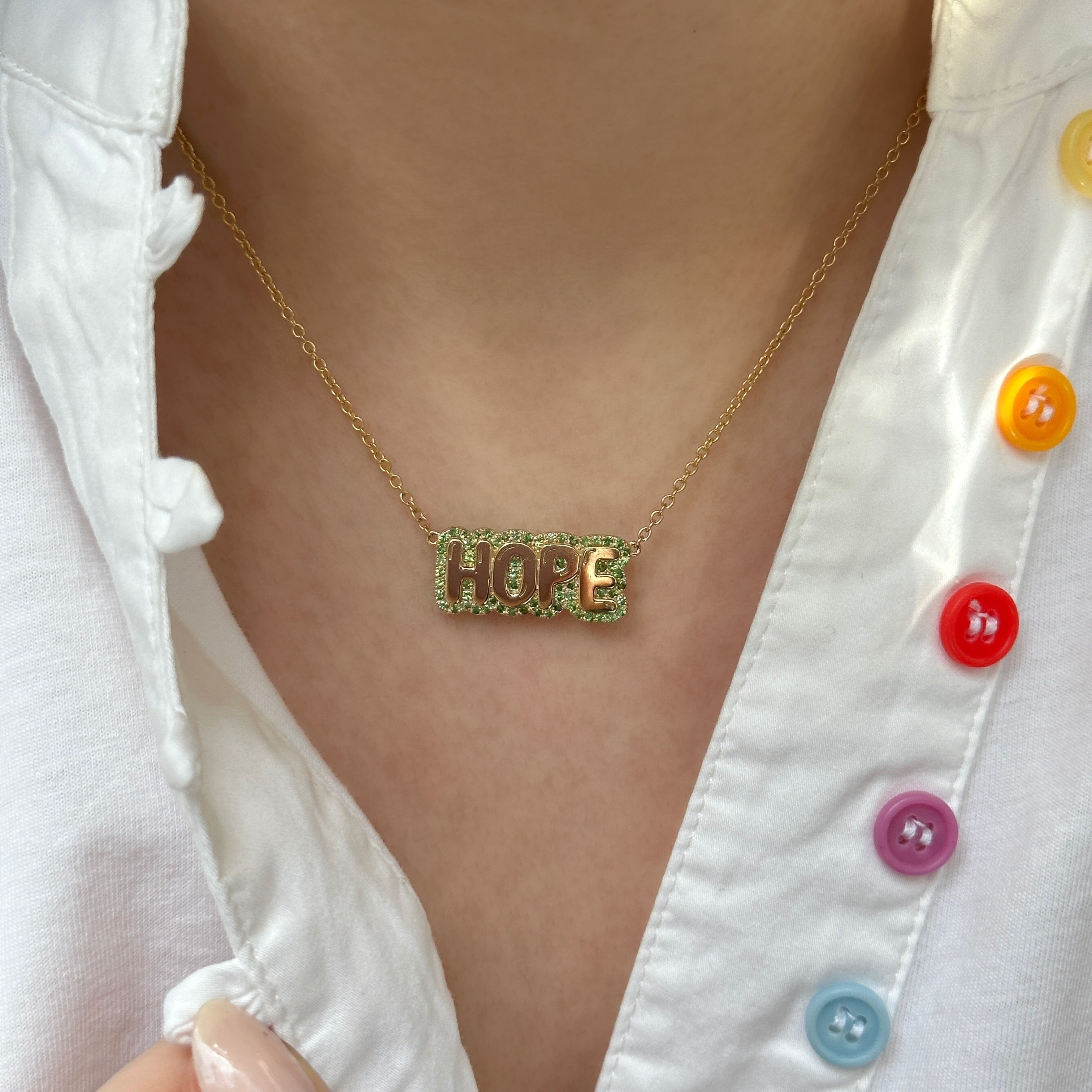 Large Bubble with Gemstone Necklace