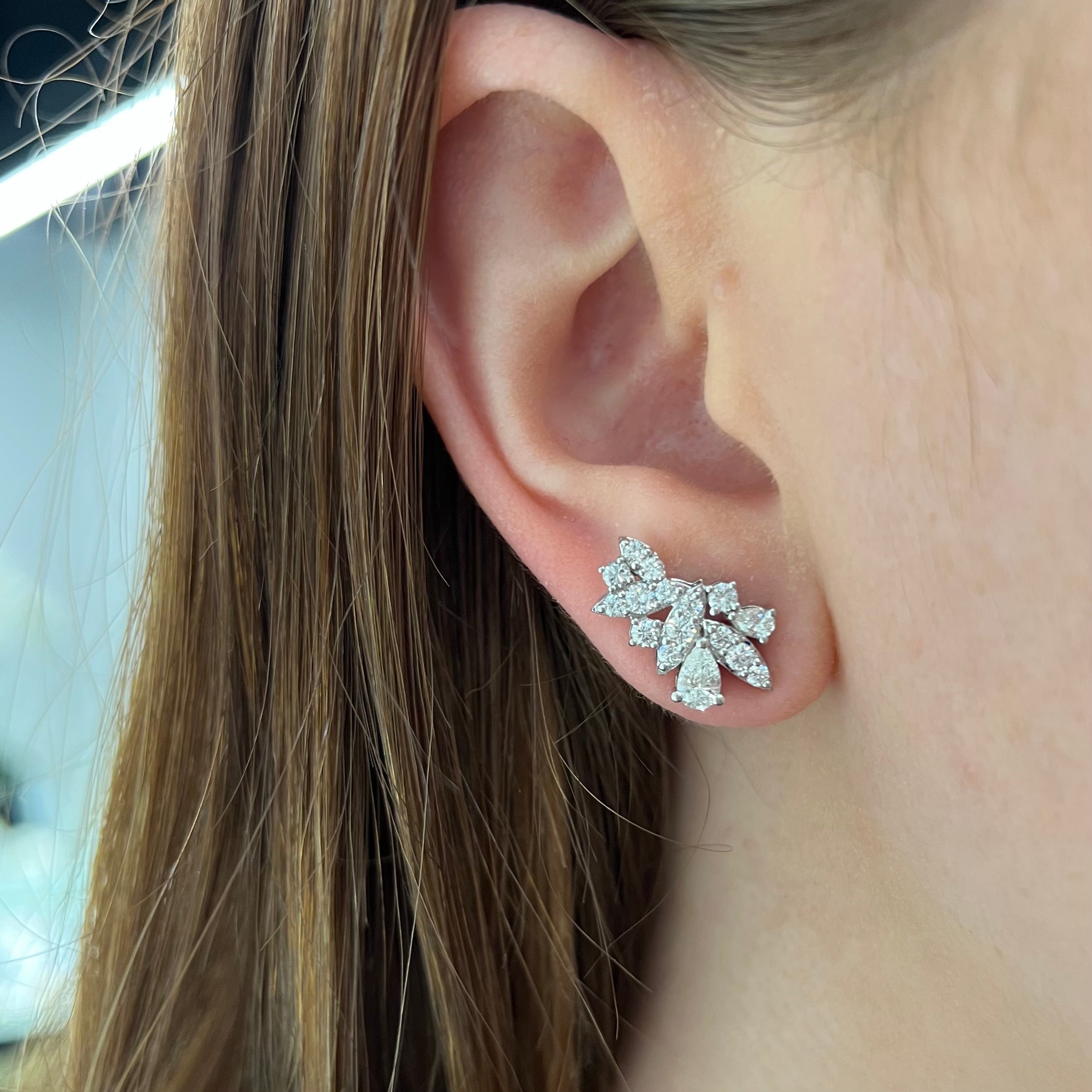 Cascade Diamond Stud Earring