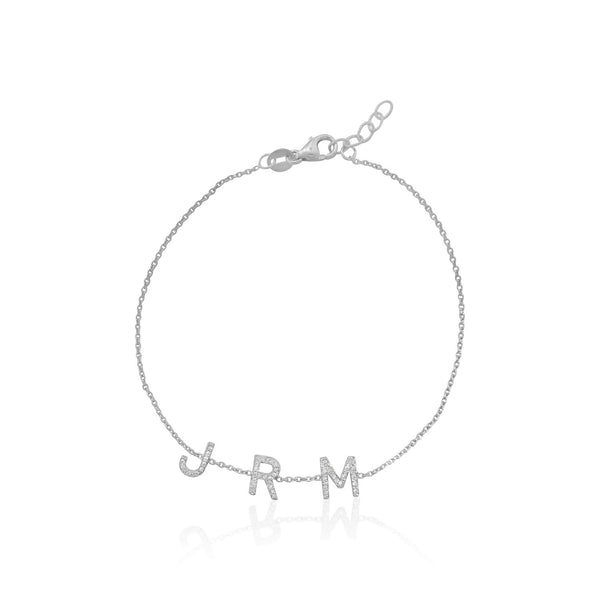 Diamond Mini Uppercase Letter Bracelet - M