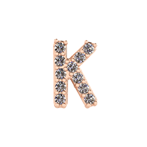 Slider Pave Letter K Charm