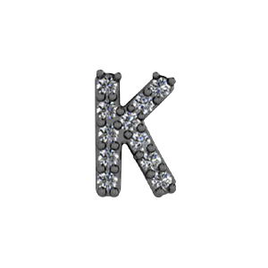 Slider Pave Letter K Charm