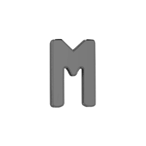 Slider Solid Letter M Charm