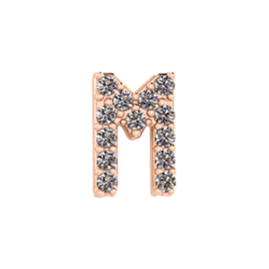 Slider Pave Letter M Charm