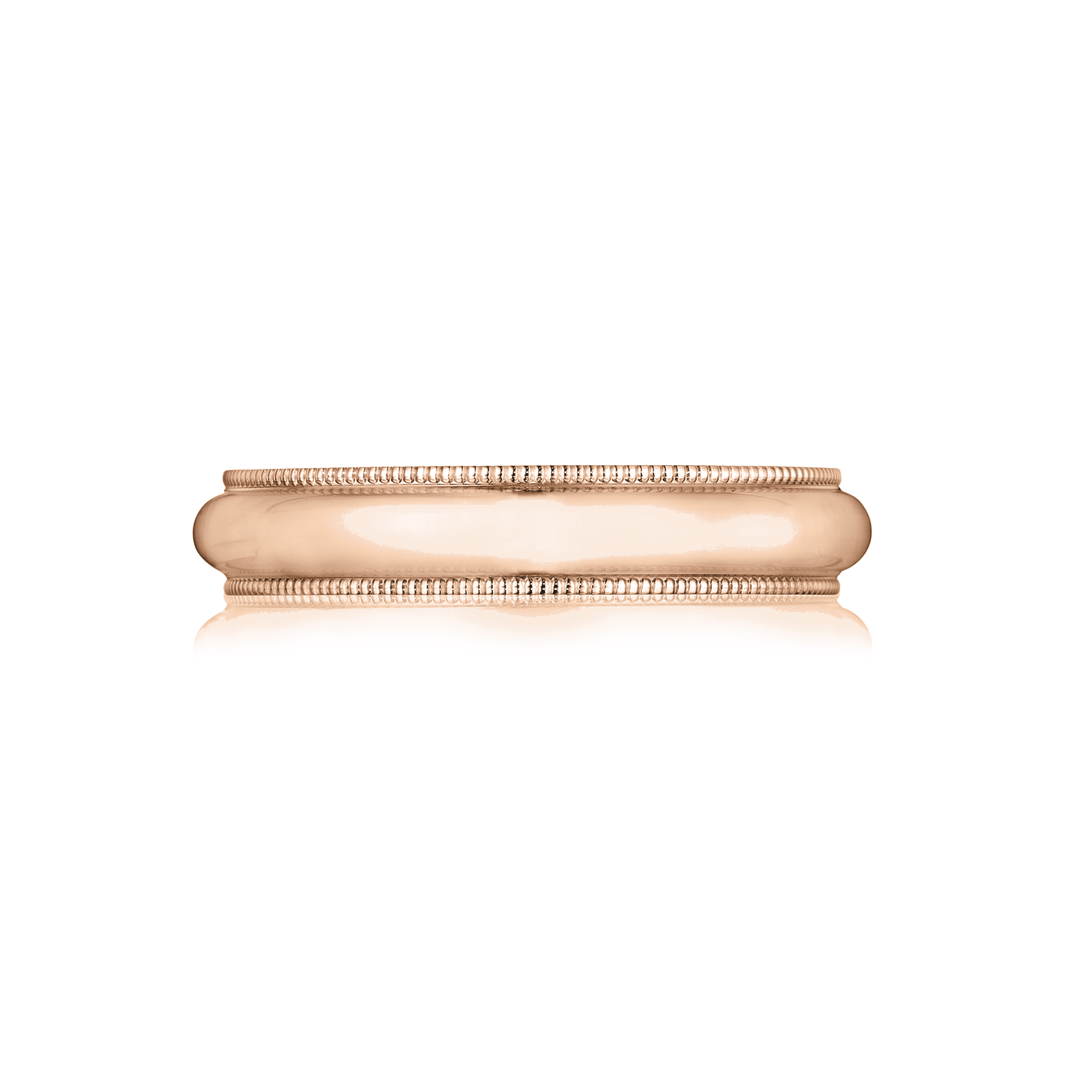 Gold Wedding Band with Milgrain in Rose Gold
