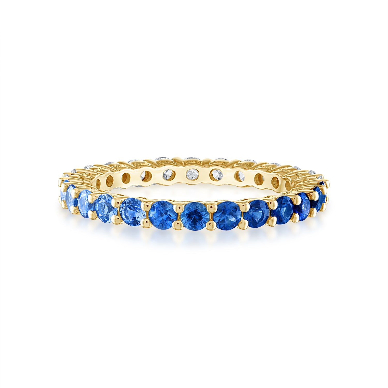 Yellow Gold Ombre and Diamond Round Eternity Band