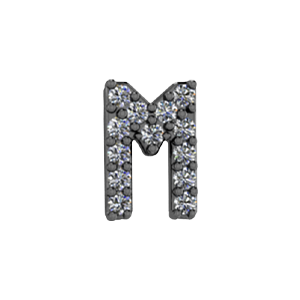 Slider Pave Letter M Charm