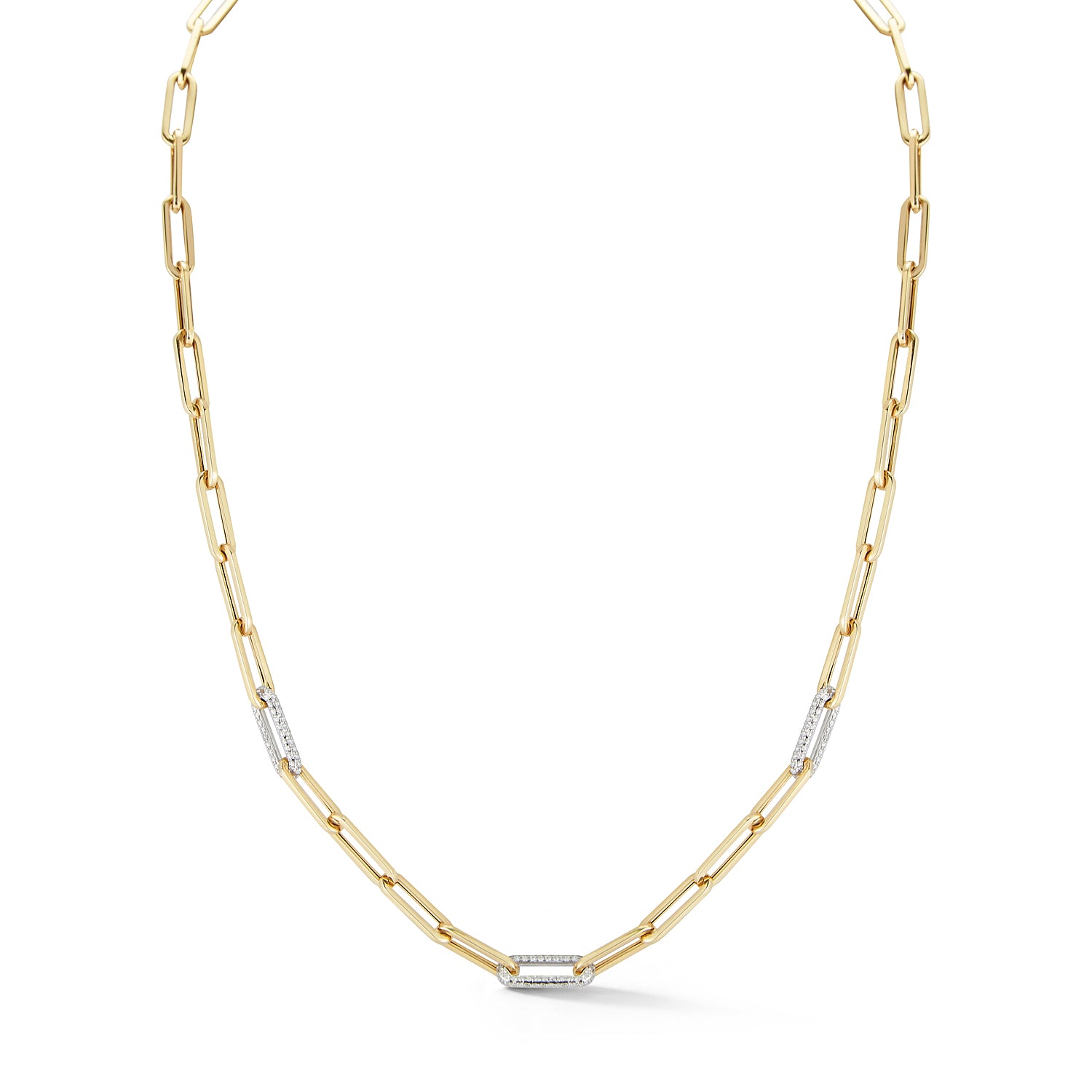 Diamond Paper Clip Station Necklace – Lindsey Leigh Jewelry
