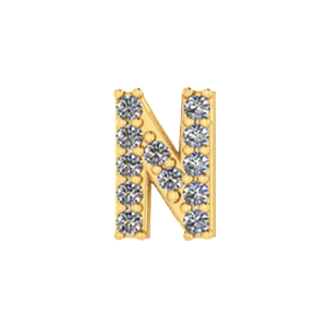 Slider Pave Letter N Charm