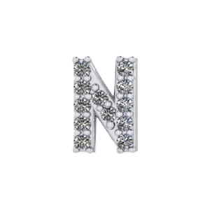 Slider Pave Letter N Charm