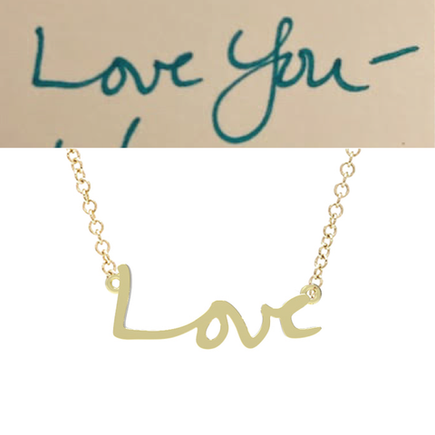 Personalized Handwriting Cutout Necklace