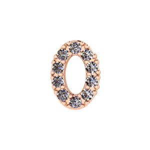 Slider Pave Letter O Charm