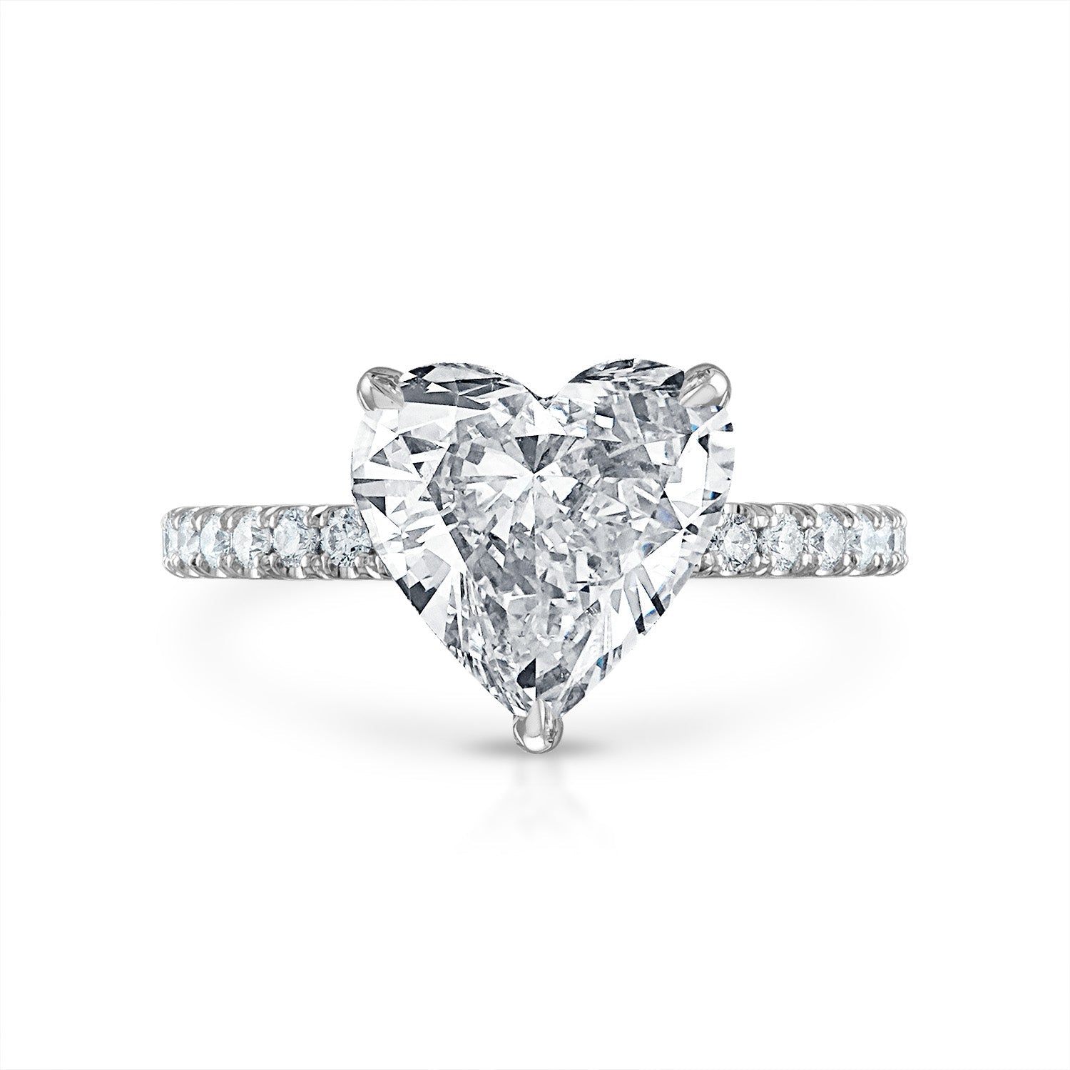 Heart Pave Engagement Ring in Platinum