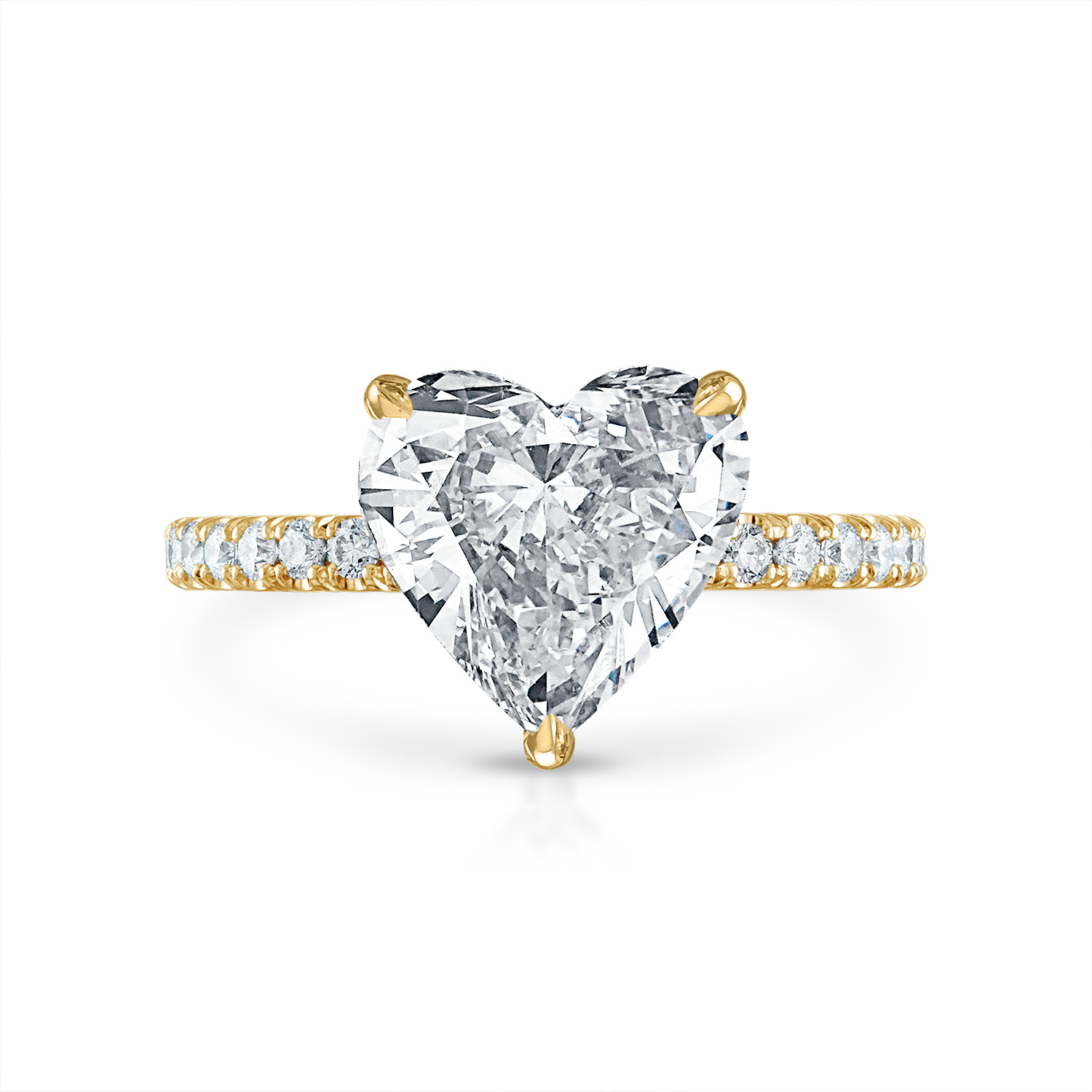 Heart Pave Engagement Ring in Yellow Gold