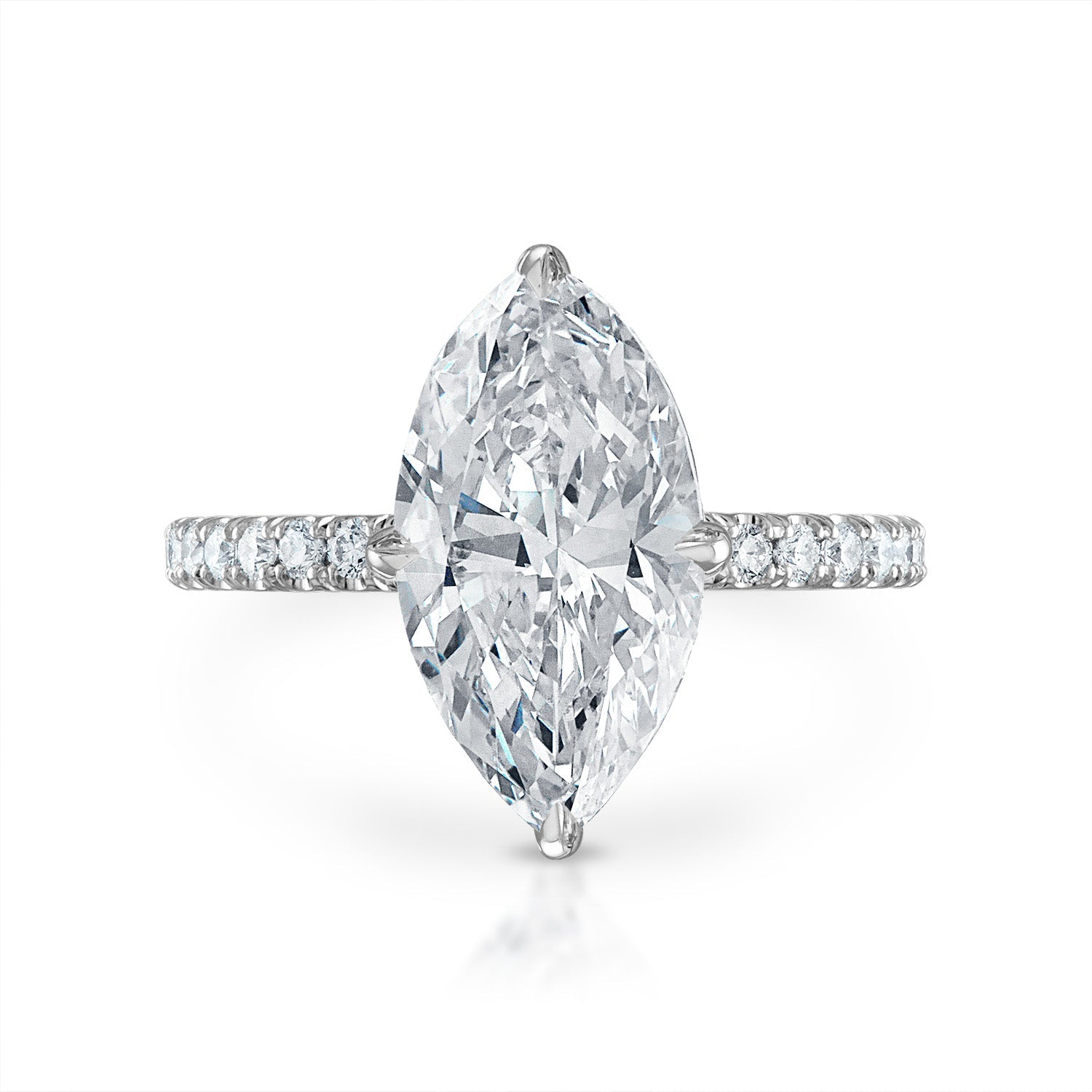 Marquise Pave Engagement Ring in Platinum