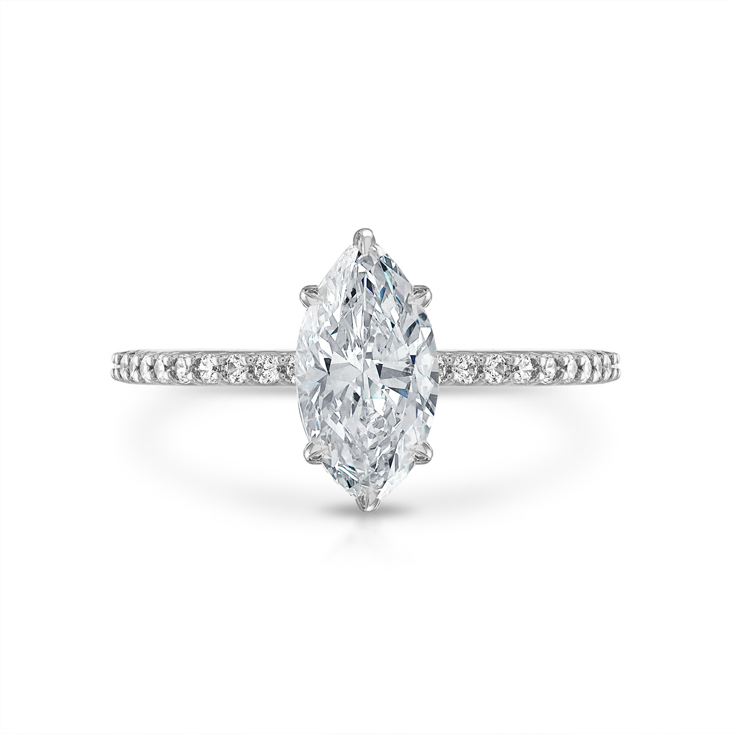 Marquise Pave with Pave Underbezel Engagement Ring in Platinum