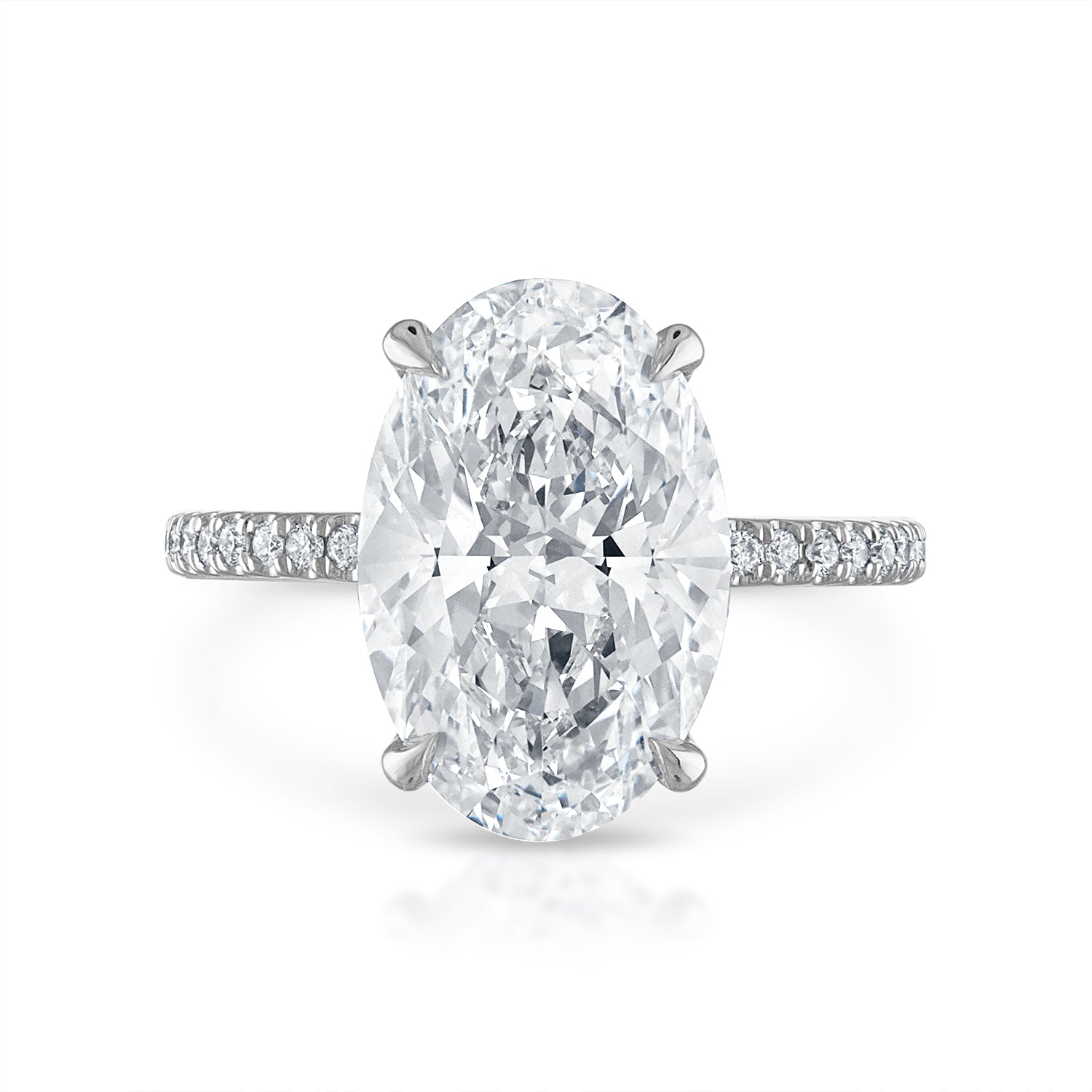 Oval Pave Engagement Ring in Platinum