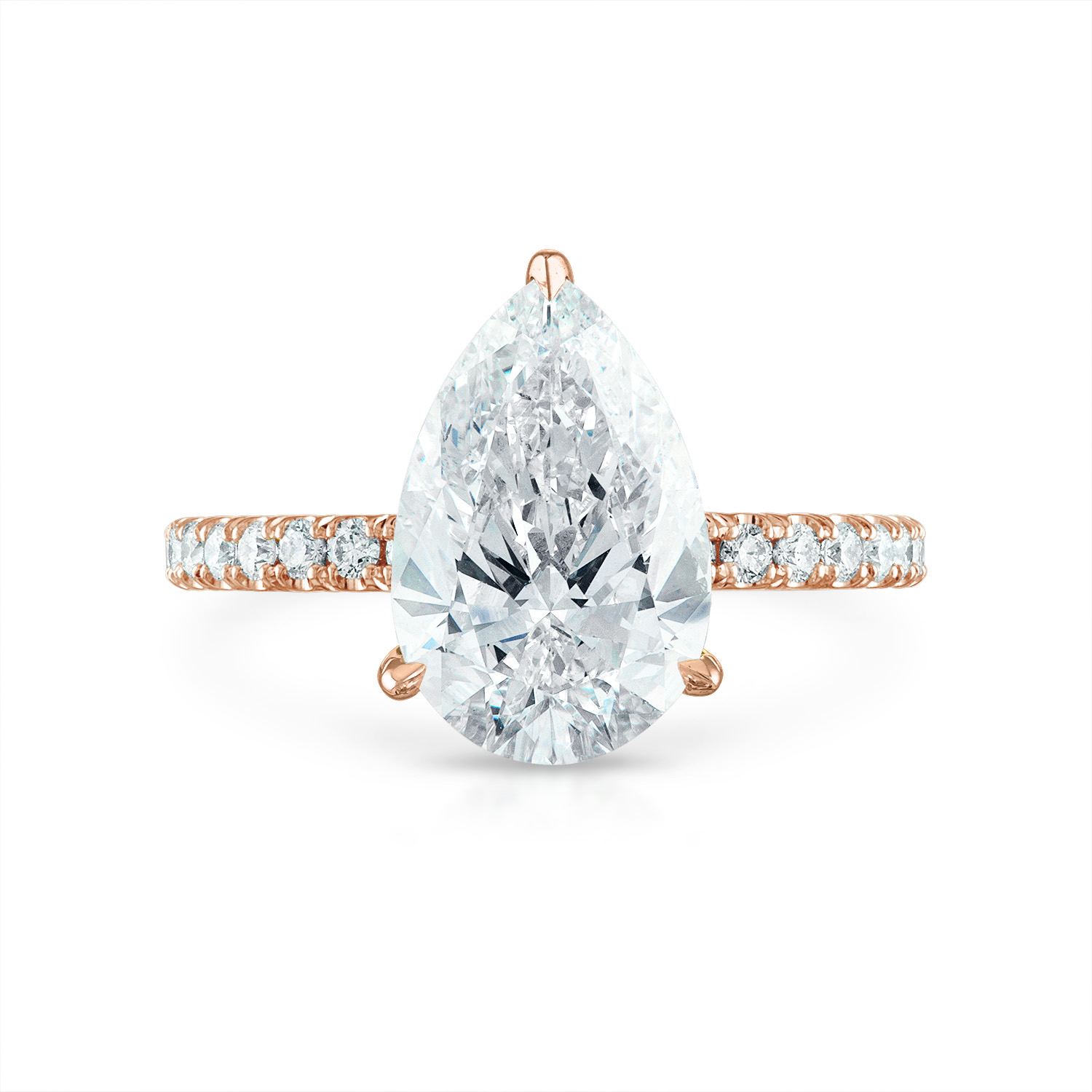 Pear Pave Engagement Ring in Rose Gold