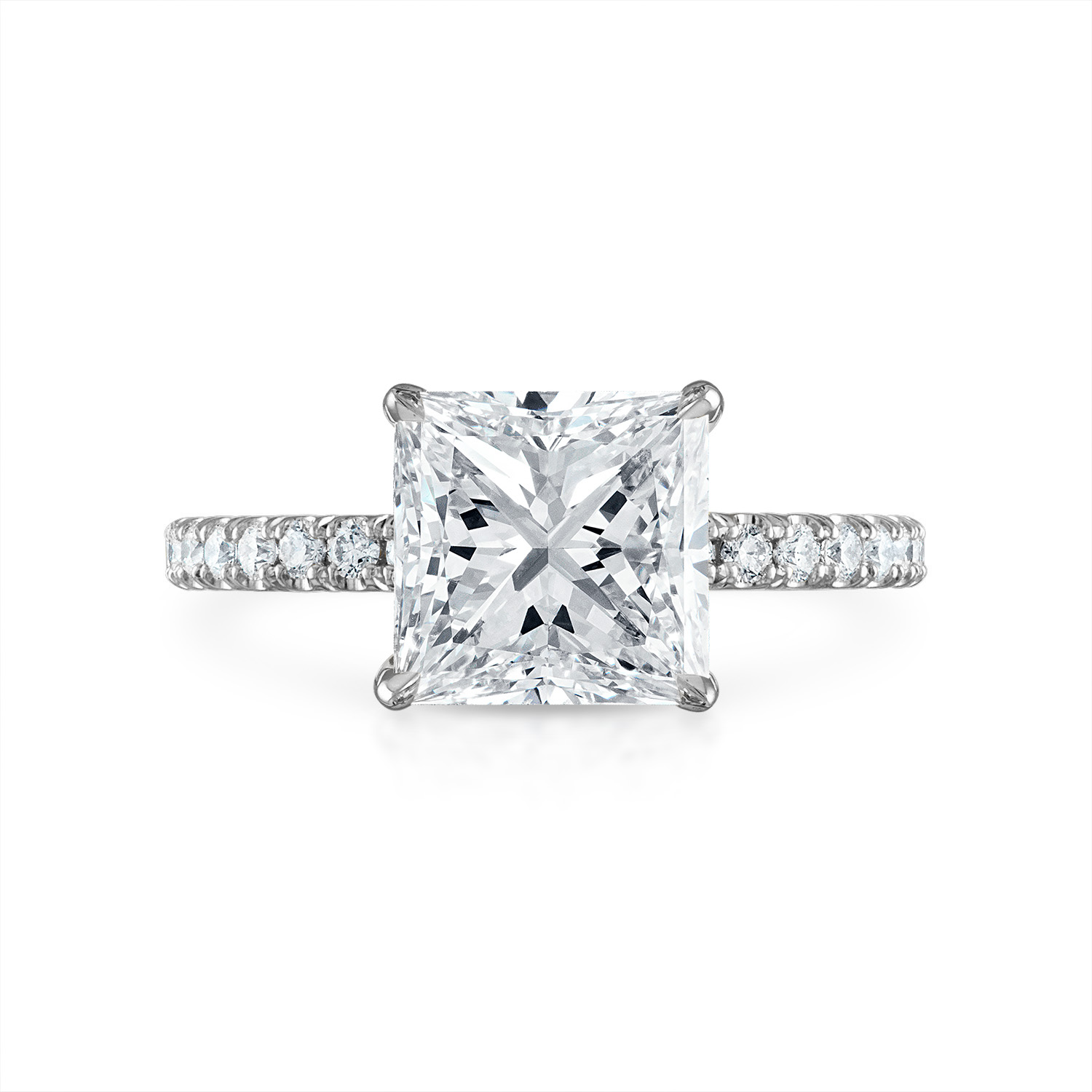 Princess Pave Engagement Ring in Platinum
