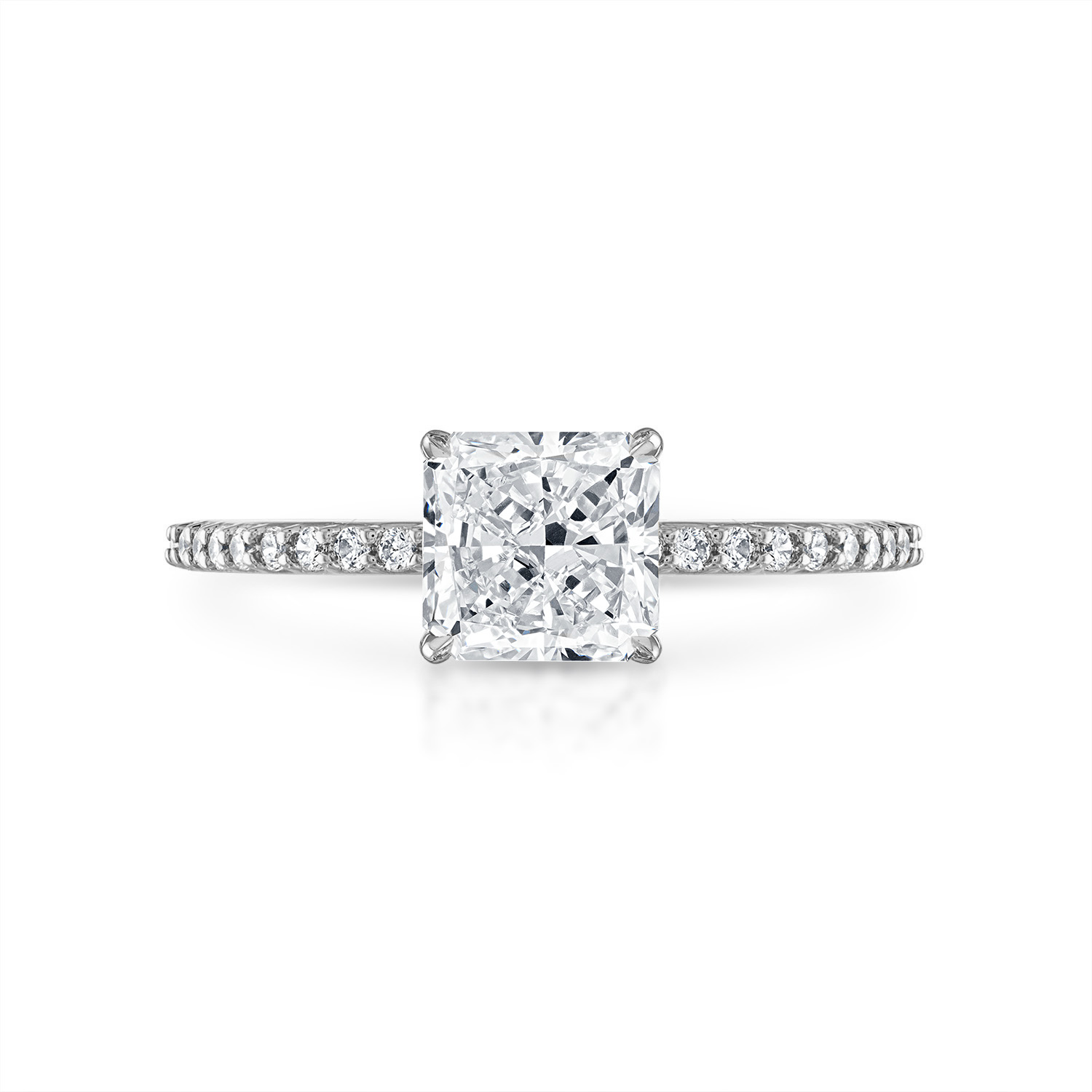 Radiant Pave Engagement Ring in Platinum