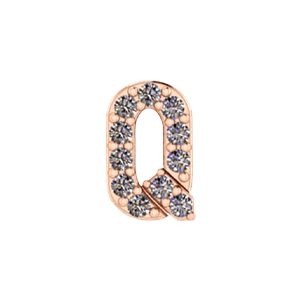 Slider Pave Letter Q Charm