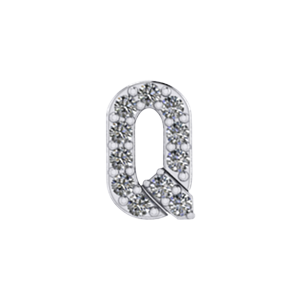 Slider Pave Letter Q Charm