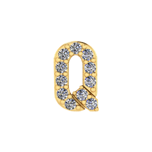 Slider Pave Letter Q Charm