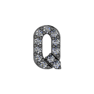 Slider Pave Letter Q Charm