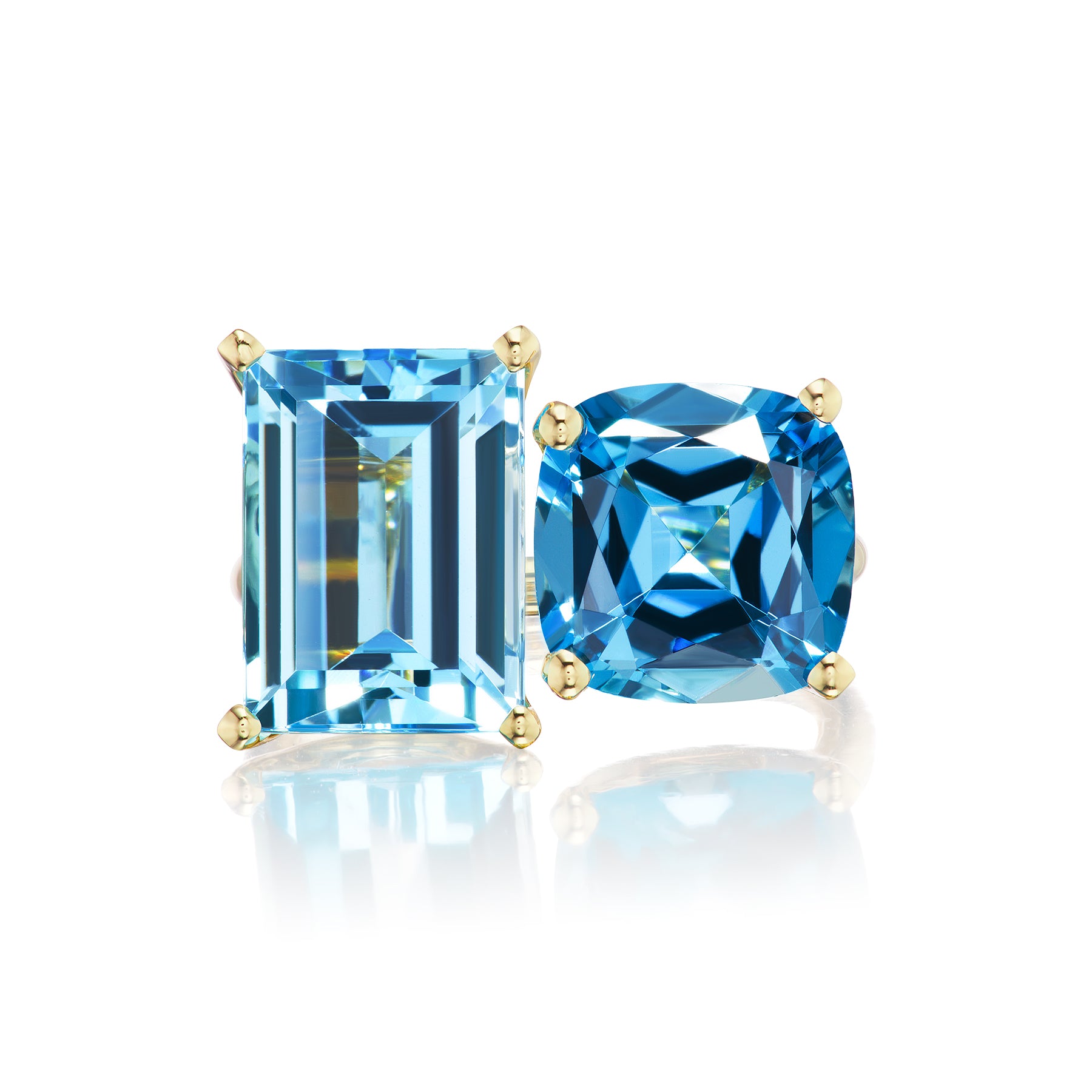 Bold Blue Topaz Two-Stone Ring