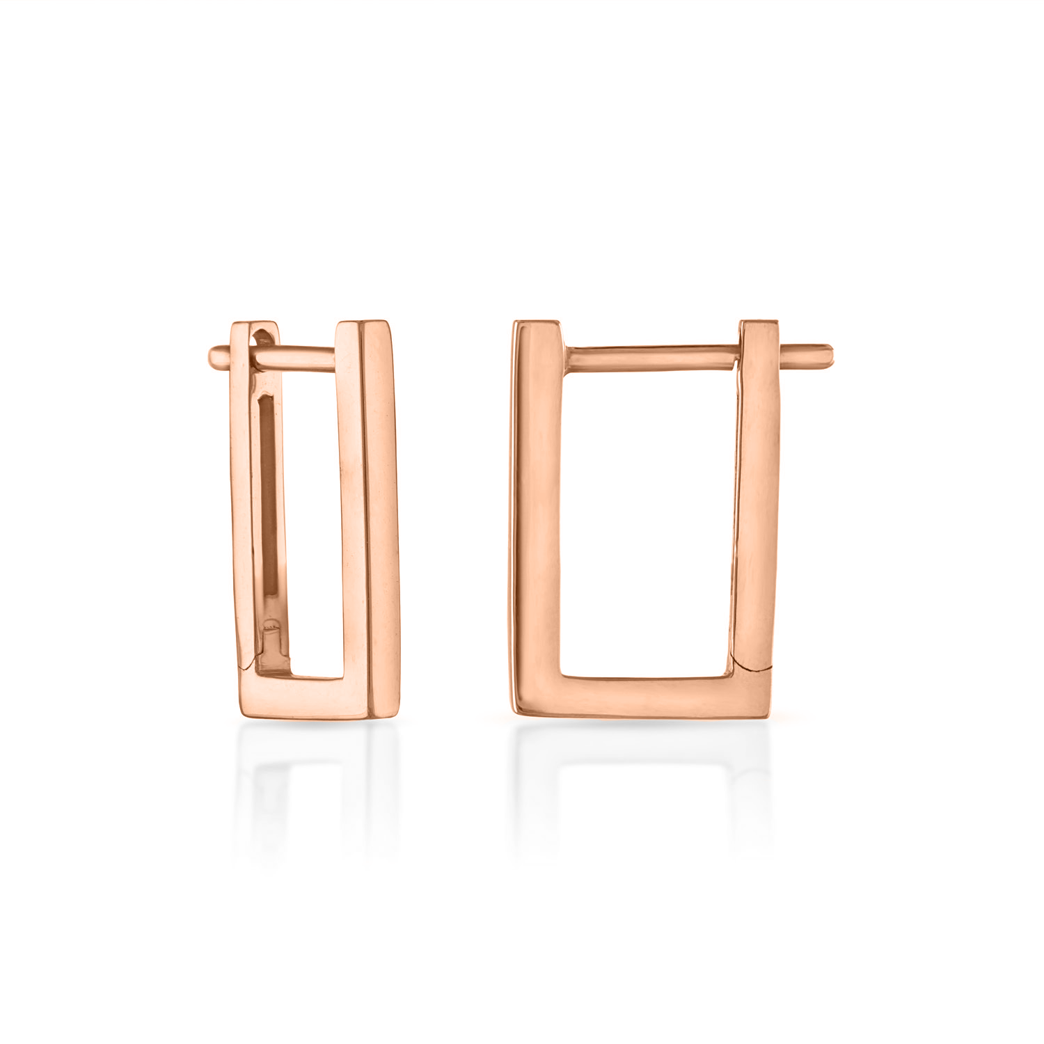 Gold Rectangle Huggie