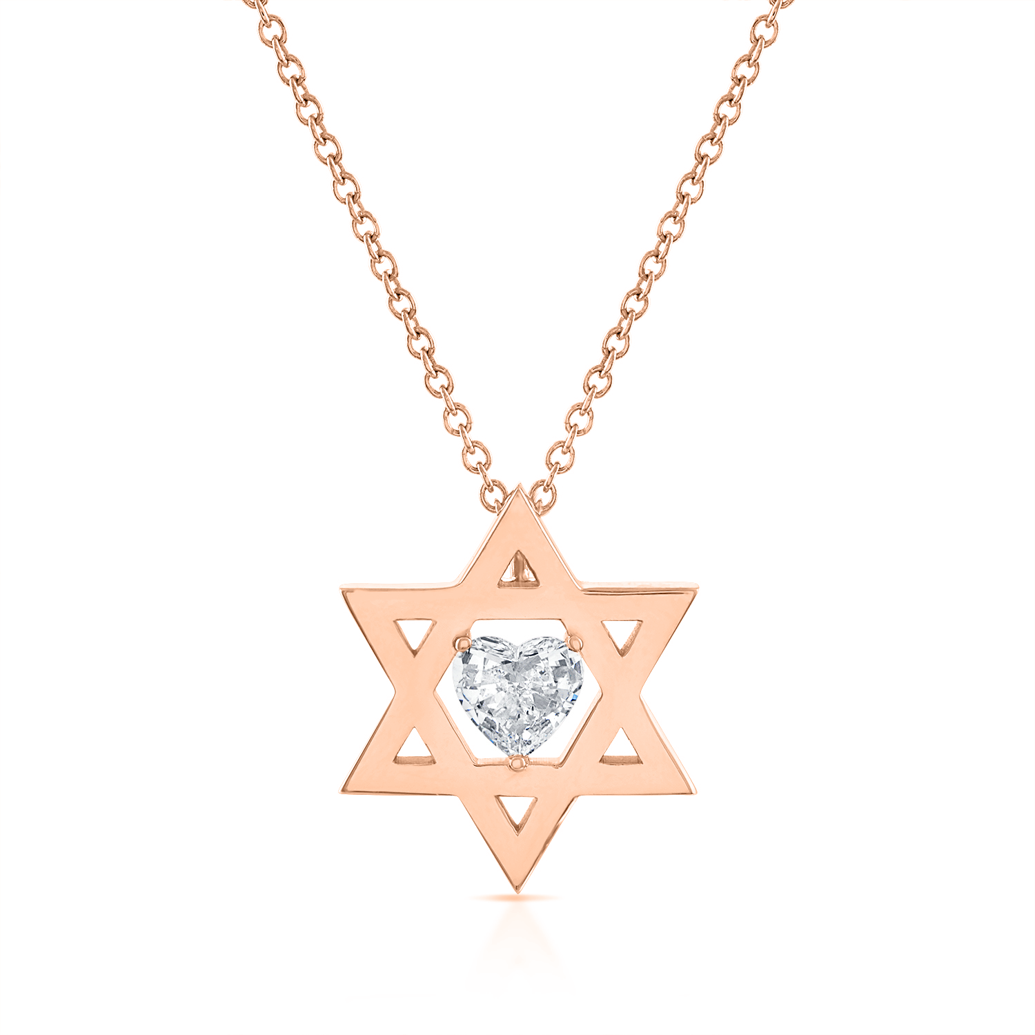 Heart Beveled Bezel Diamond Necklace - 18k Gold