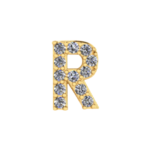 Slider Pave Letter R Charm