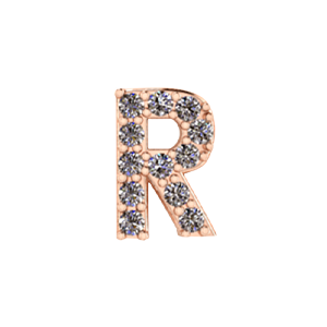 Slider Pave Letter R Charm