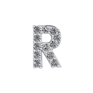 Slider Pave Letter R Charm