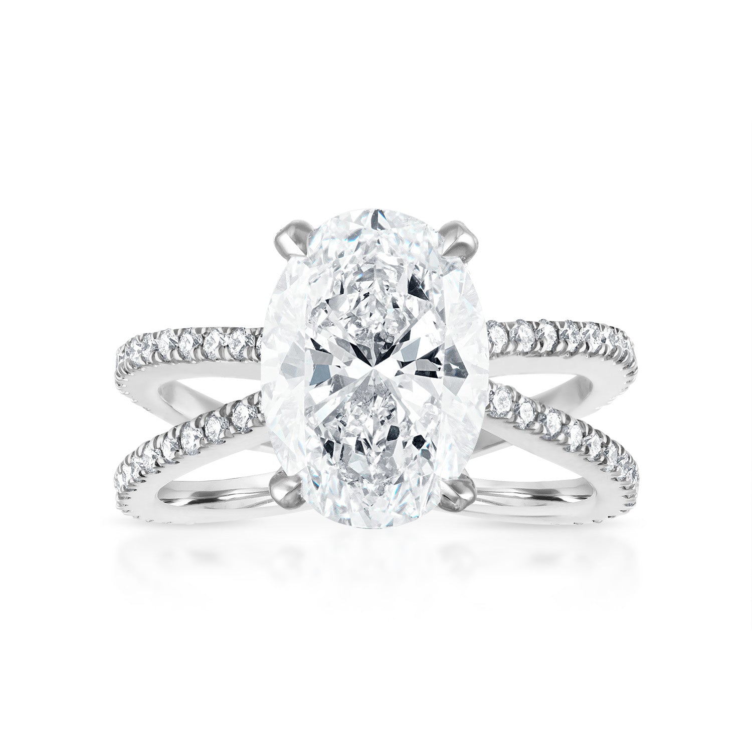 Thin split shank deals engagement ring