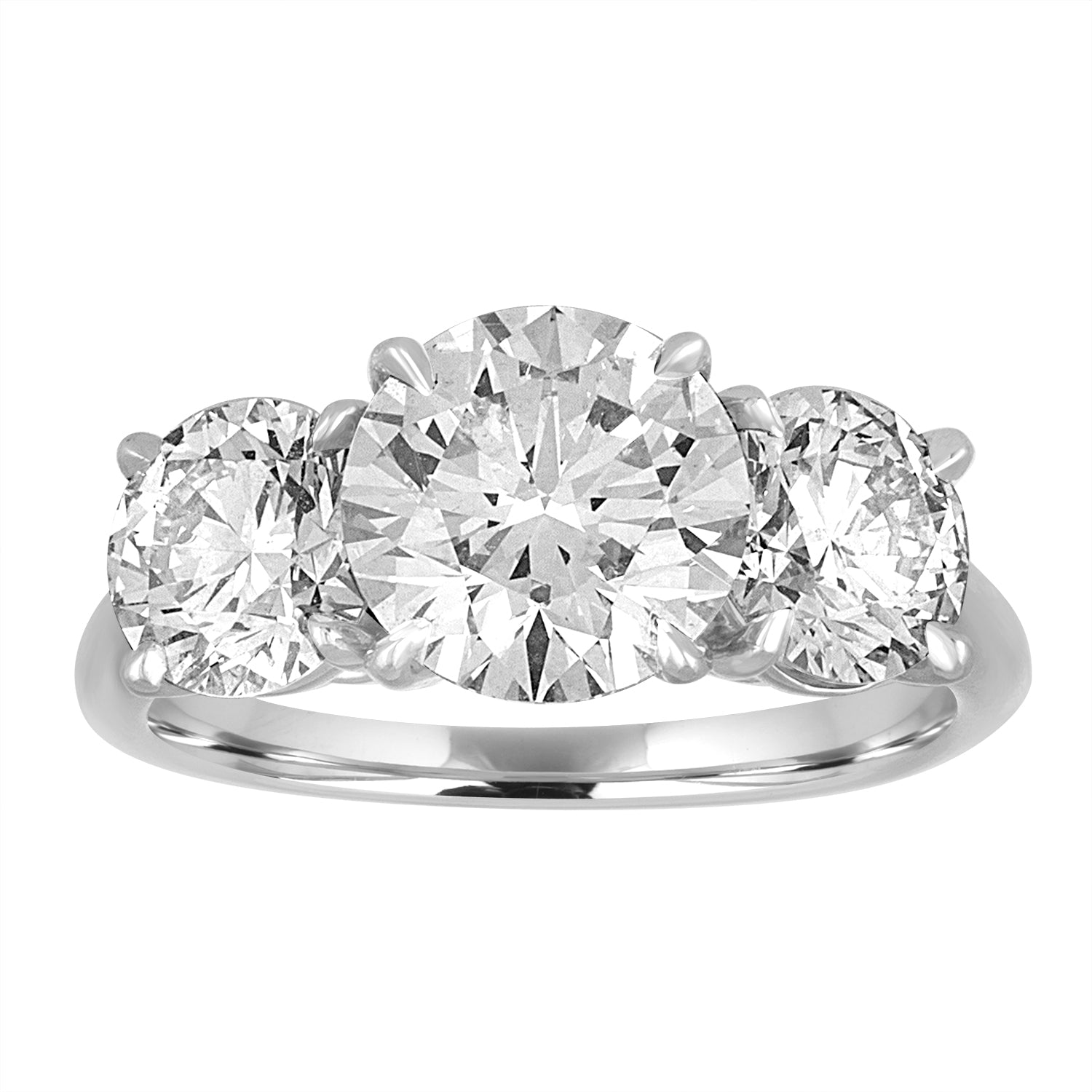 Engagement Ring Setting with Round Side Stones