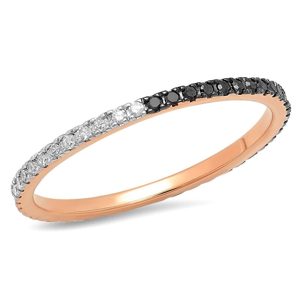 White gold black diamond eternity ring Clearance