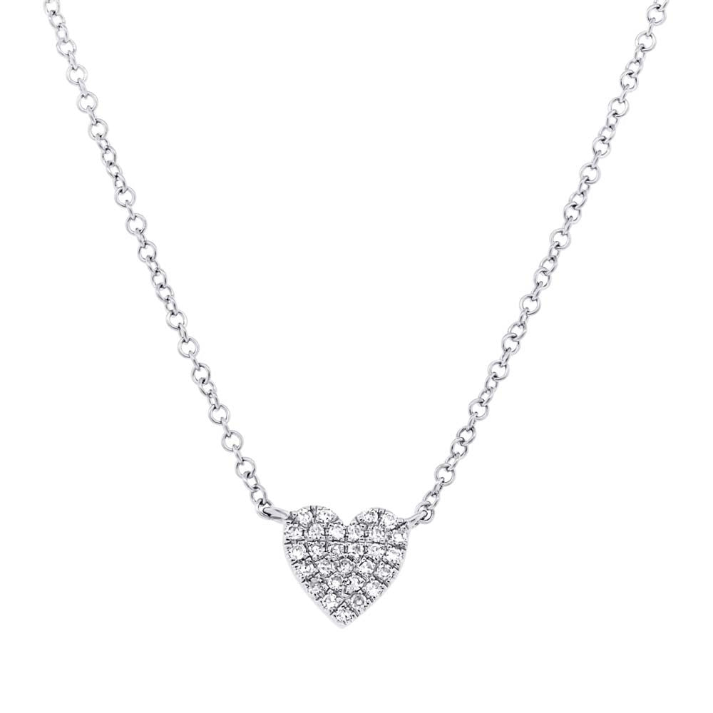 Buy 925 Sterling Silver American Diamond Heart Shape Pendant Necklace with  Chain for Women Girls One Size online