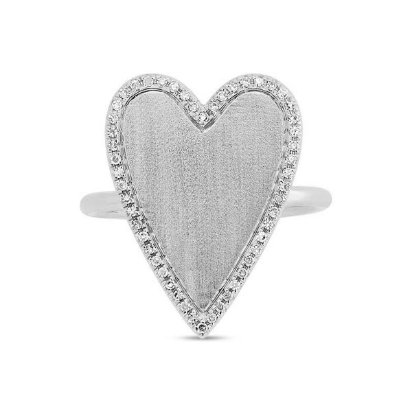 Jumbo Heart Ring with Pave Outline