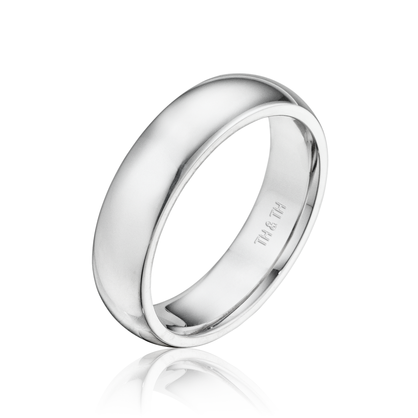 Gold Wedding Band in Platinum 