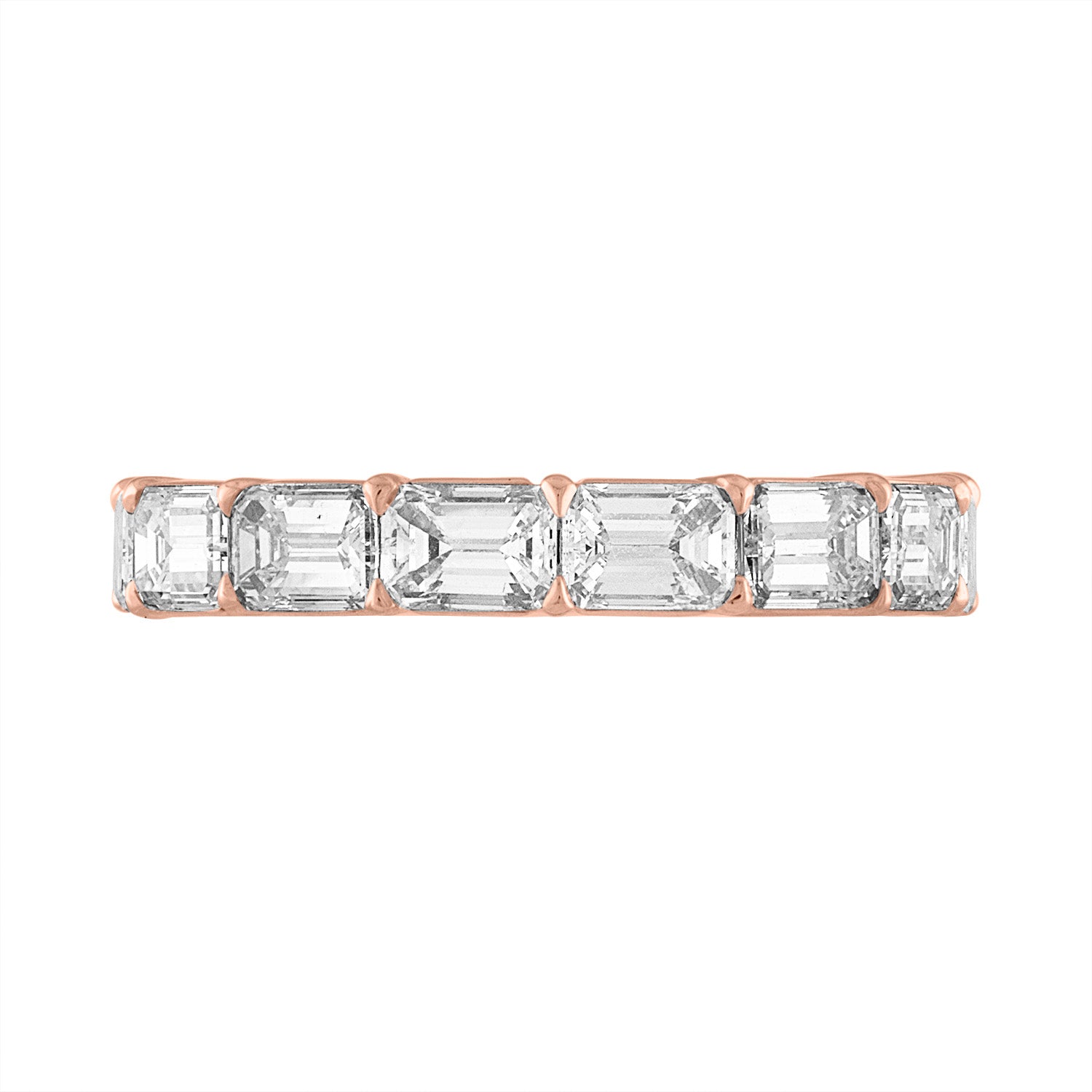 Horizontal emerald cut hot sale eternity band