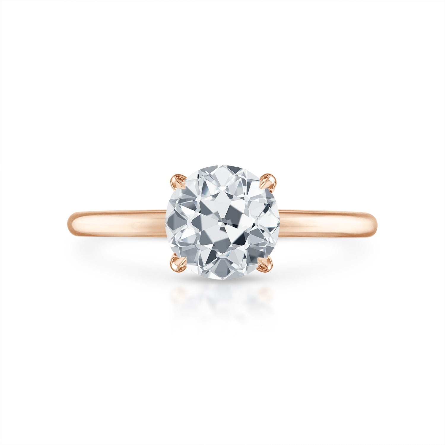 Antique Solitaire Engagement Ring in Rose Gold