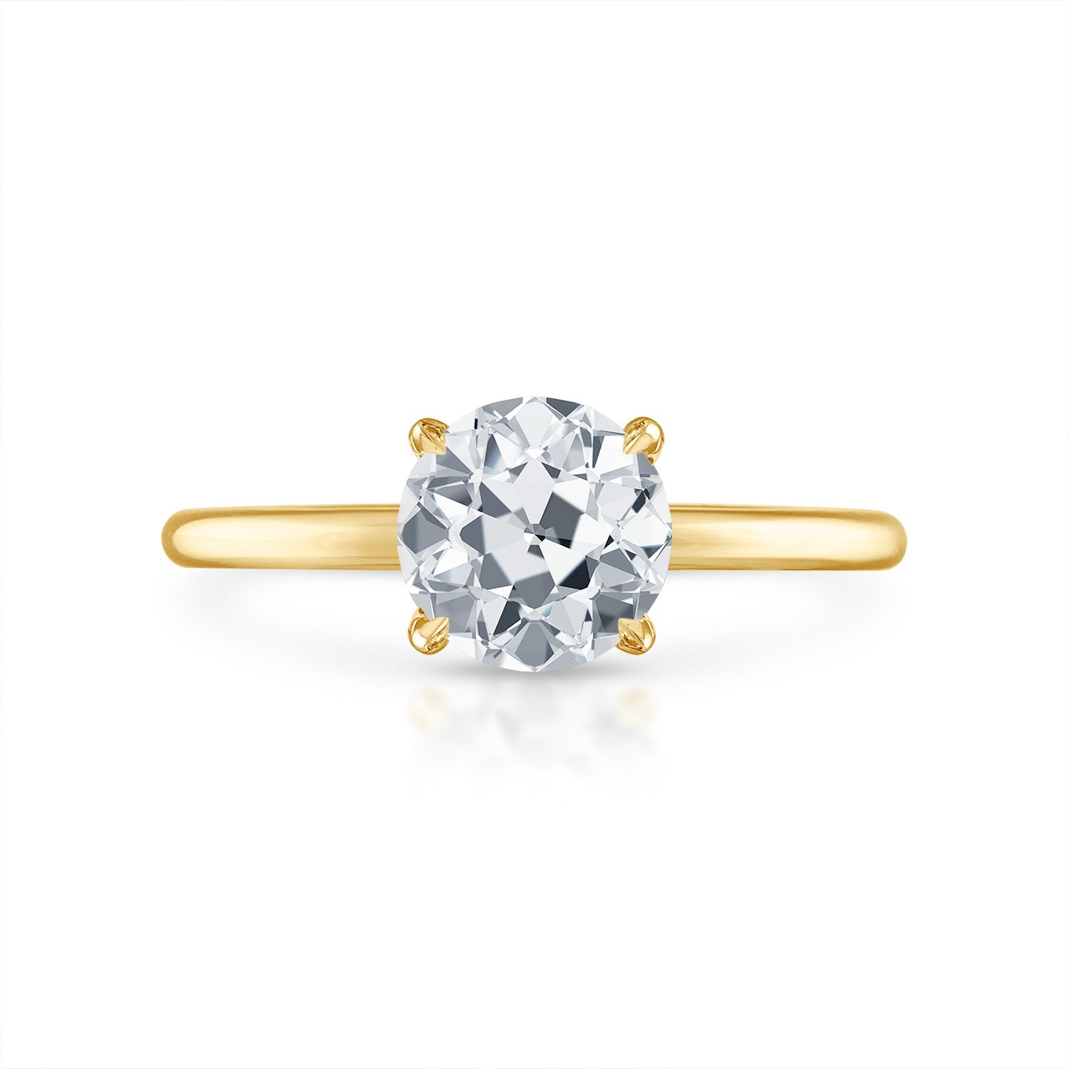 Princess Solitaire Engagement Ring in Yellow Gold