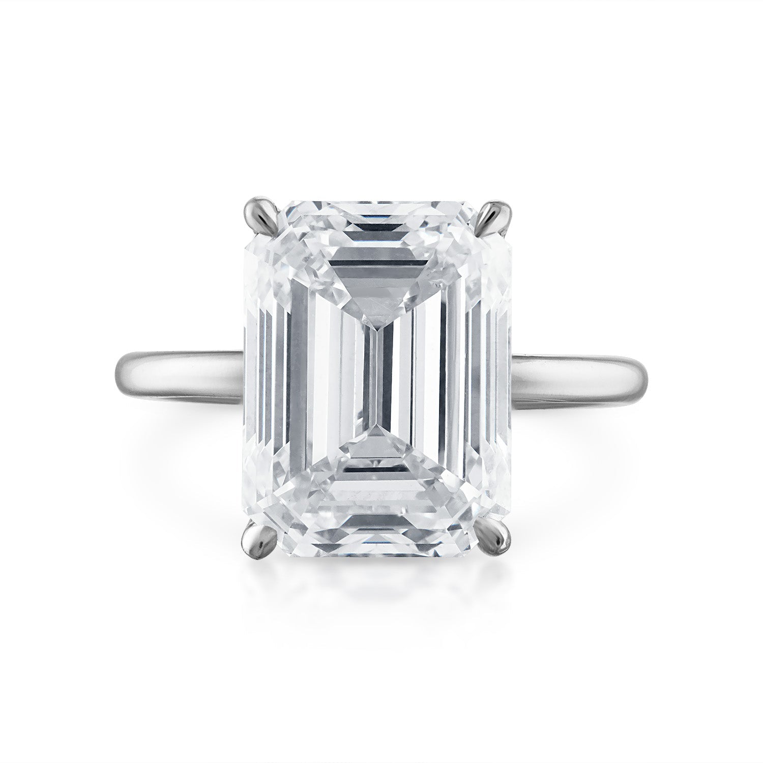 Emerald Solitaire Engagement Ring in Platinum