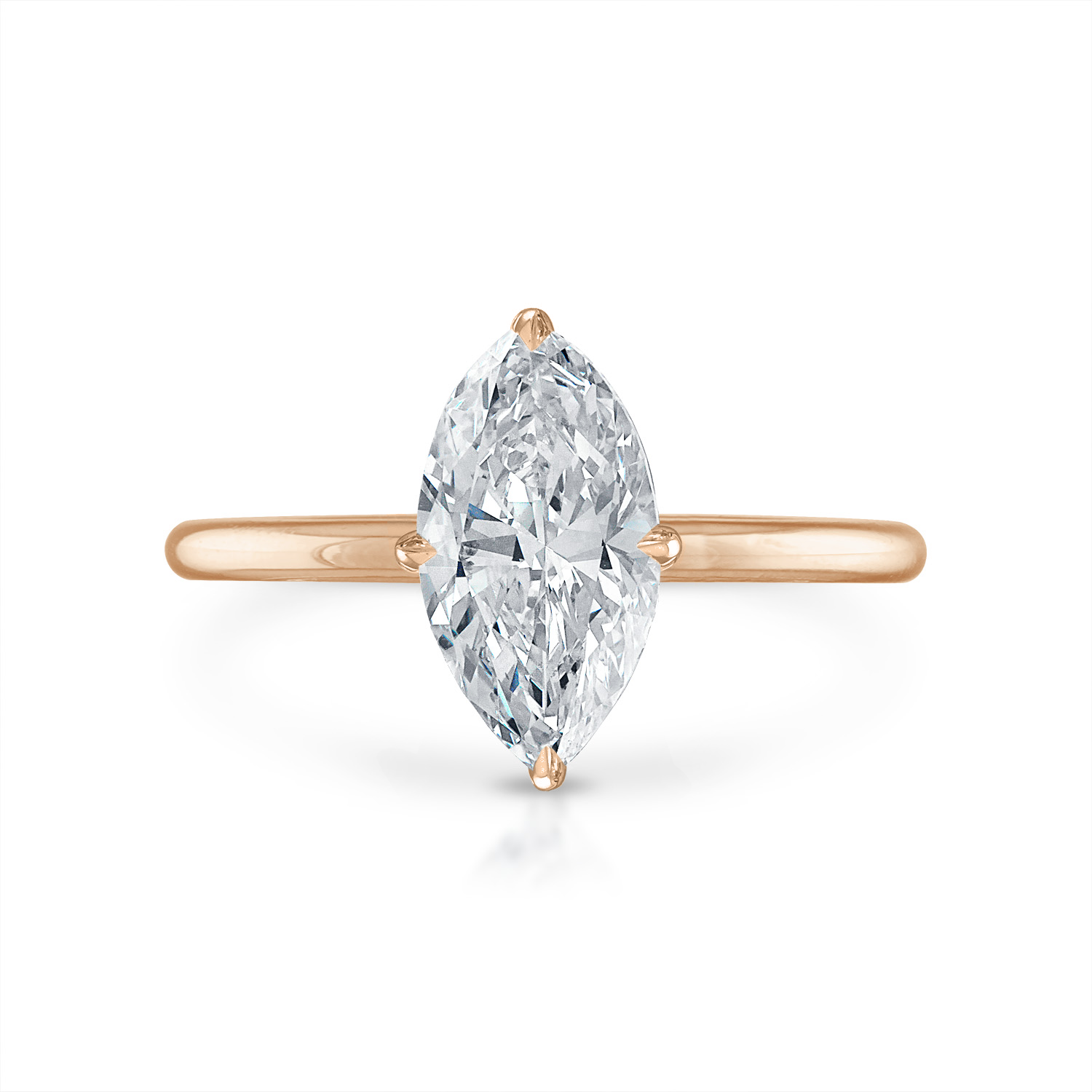 Marquise Solitaire Engagement Ring in Rose Gold
