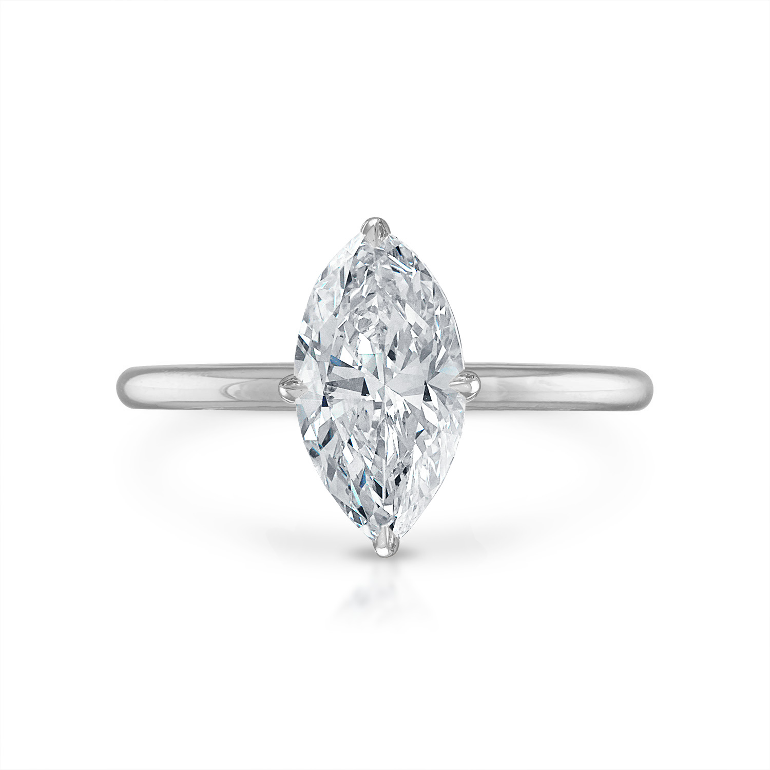 Marquise Solitaire Engagement Ring in Platinum