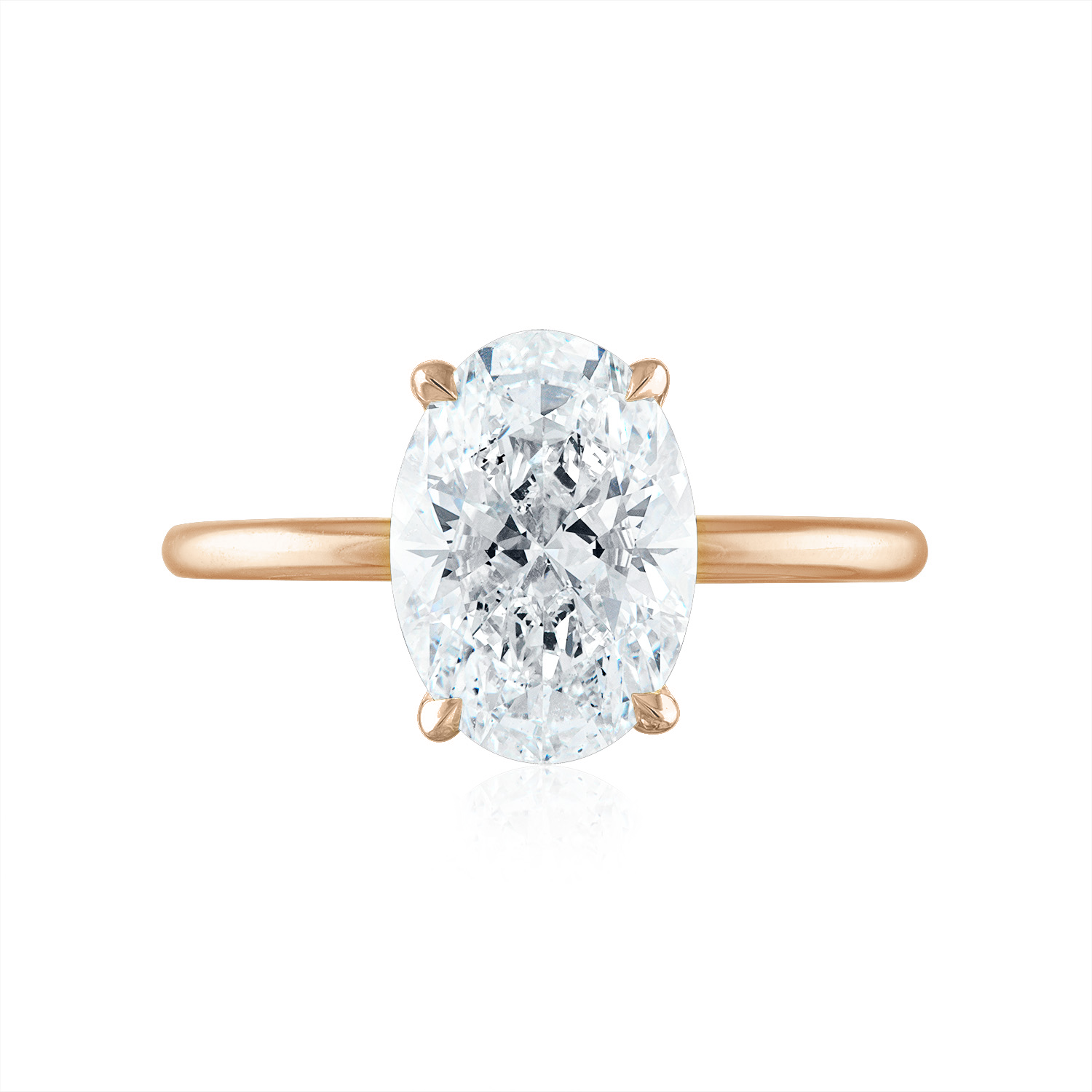 Oval Solitaire Engagement Ring in Rose Gold